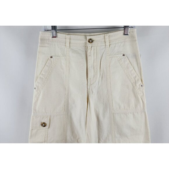 Anthropologie Pants Womens 2 Ivory The Carson Utility Barrel Leg (28x24) NWT - Picture 2 of 12